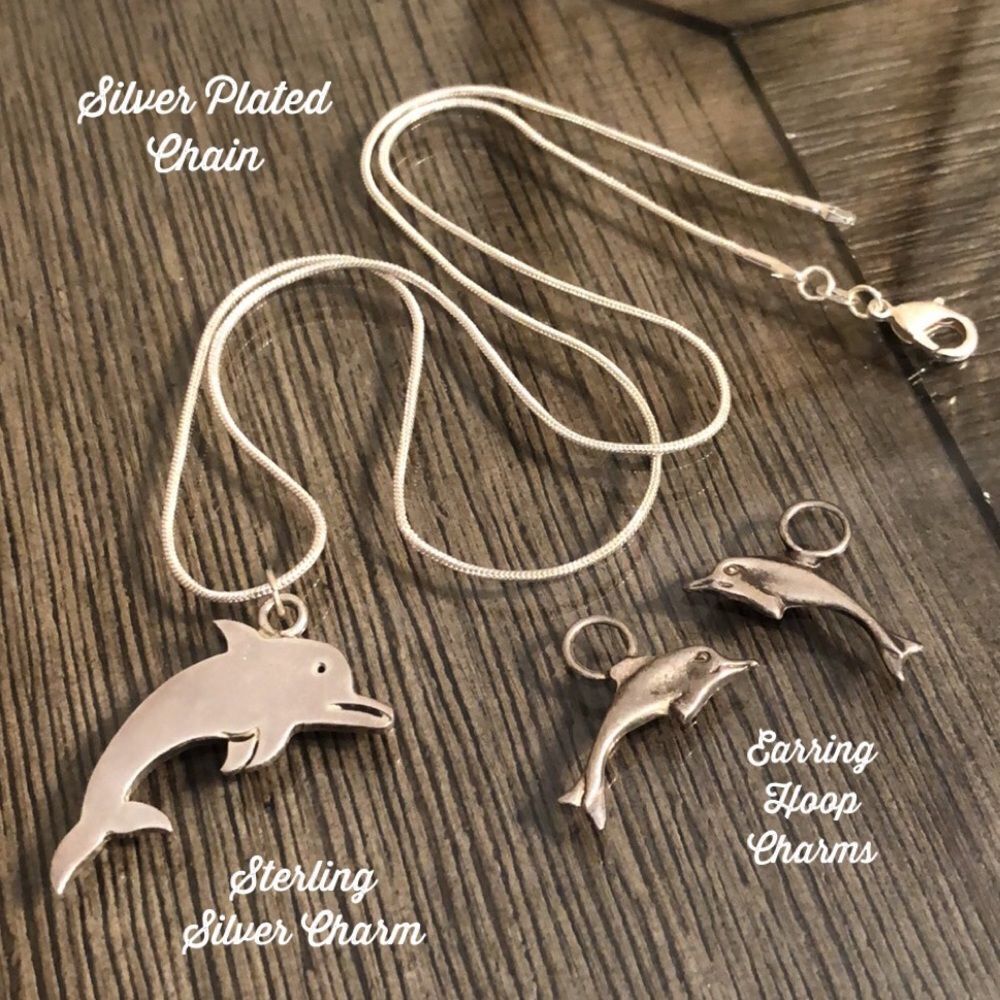 Sterling Silver Dolphin Charm & Earring Charms